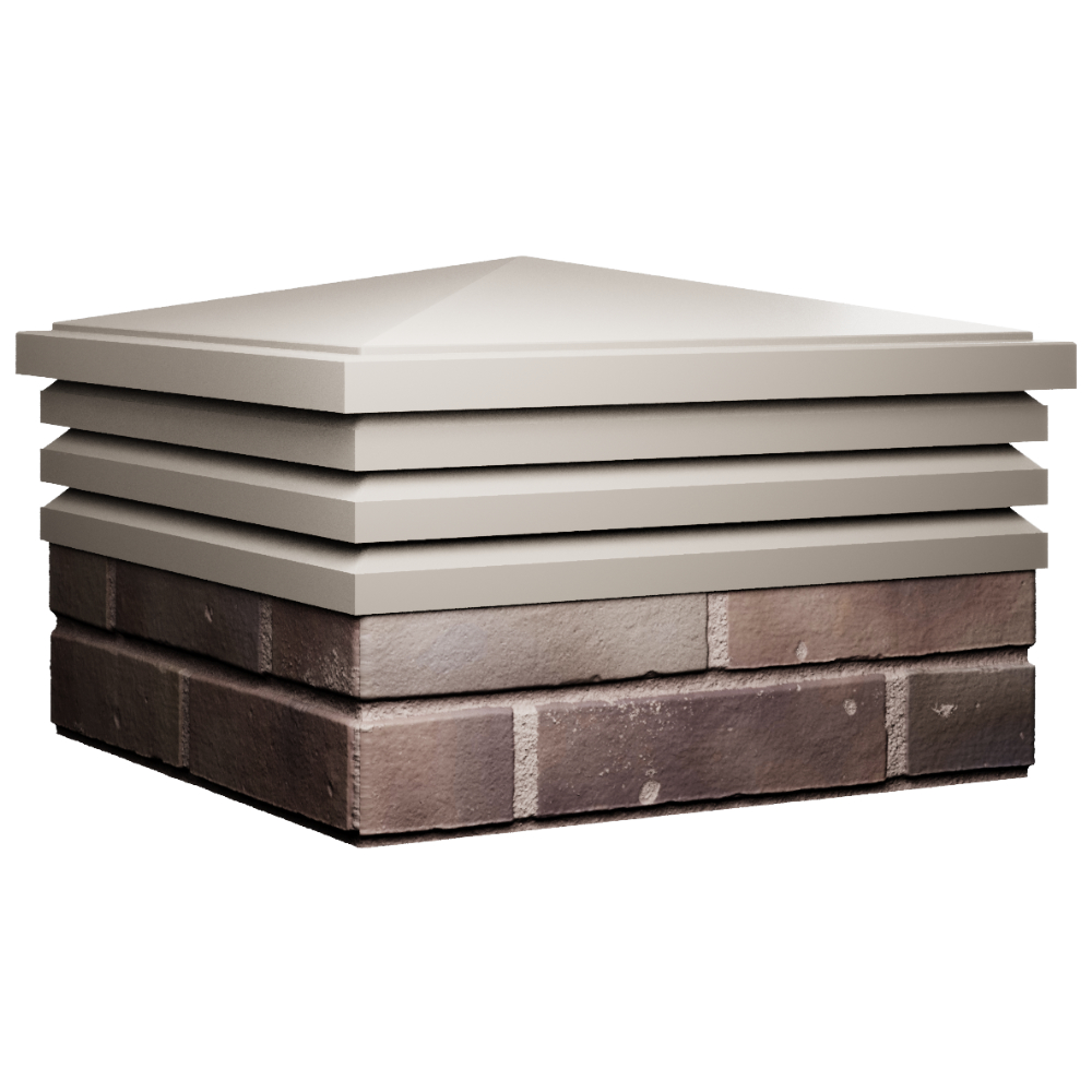 Колпак Zking Бона ХайТек Бежевый на столб 2х2 кирпича (513х513мм) в Волгодонске фото