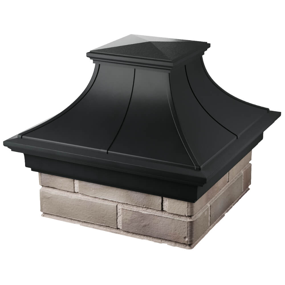 Колпак Zking Монблан Премиум Черный на столб 1.5х1.5 кирпича (385х385мм) в Волгодонске фото