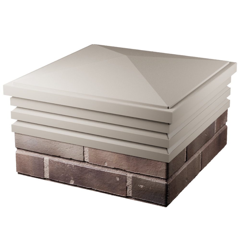 Колпак Zking Бона ХайТек Бежевый на столб 2х2 кирпича (513х513мм) в Волгодонске фото