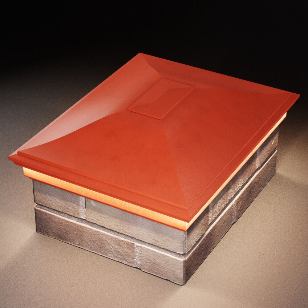 Колпак Zking Монблан Красный на столб 2х1.5 кирпича (515х385мм) c подсветкой в Волгодонске фото