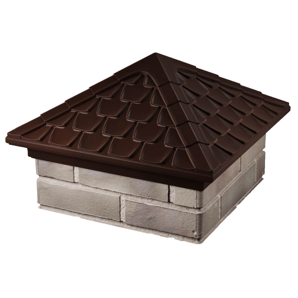 Колпак Zking Эльбрус Коричневый на столб 1.5х1.5 кирпича (385х385мм) в Волгодонске фото