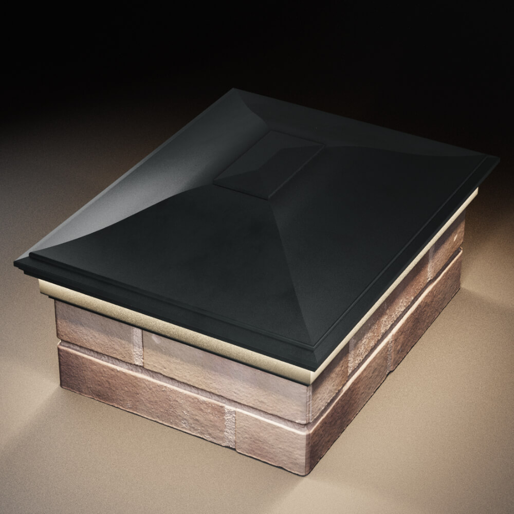 Колпак Zking Монблан Черный на столб 2х1.5 кирпича (515х385мм) c подсветкой в Волгодонске фото