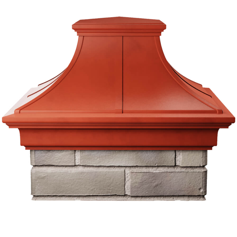Колпак Zking Монблан Премиум Красный на столб 1.5х1.5 кирпича (385х385мм) Волгодонск фото
