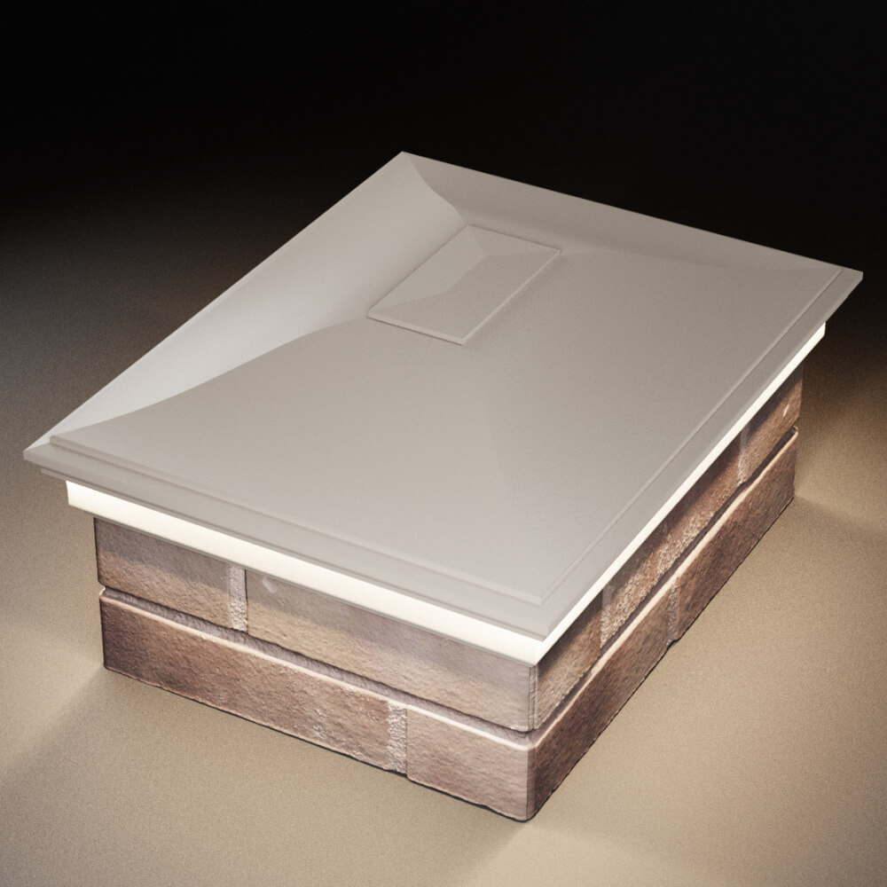 Колпак Zking Монблан Бежевый на столб 2х1.5 кирпича (515х385мм) c подсветкой в Волгодонске фото