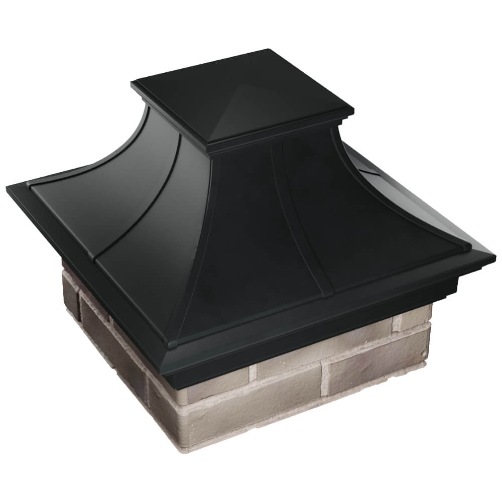Колпак Zking Монблан Премиум Черный на столб 1.5х1.5 кирпича (385х385мм) в Волгодонске фото
