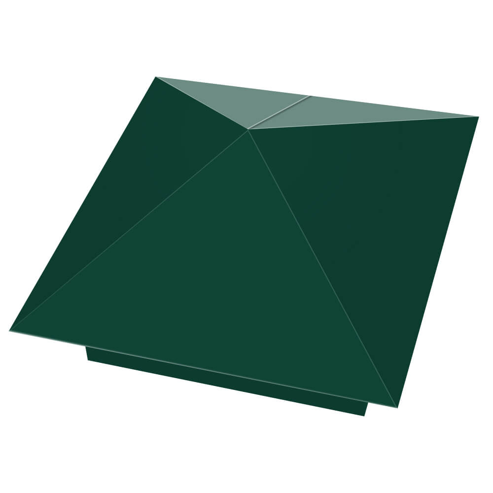 Колпак металлический 390х390мм RAL6005 Зеленый Мох заборный Волгодонск фото