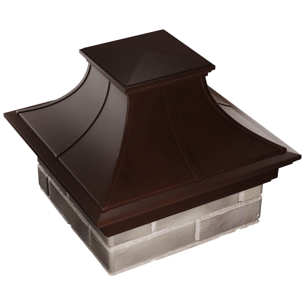 Колпак Zking Монблан Премиум Коричневый на столб 1.5х1.5 кирпича (385х385мм) в Волгодонске фото