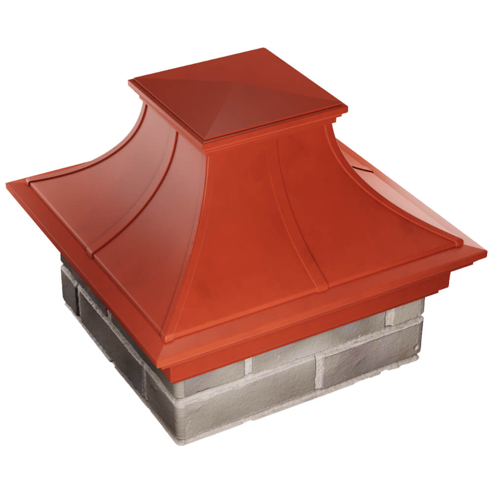 Колпак Zking Монблан Премиум Красный на столб 1.5х1.5 кирпича (385х385мм) в Волгодонске фото