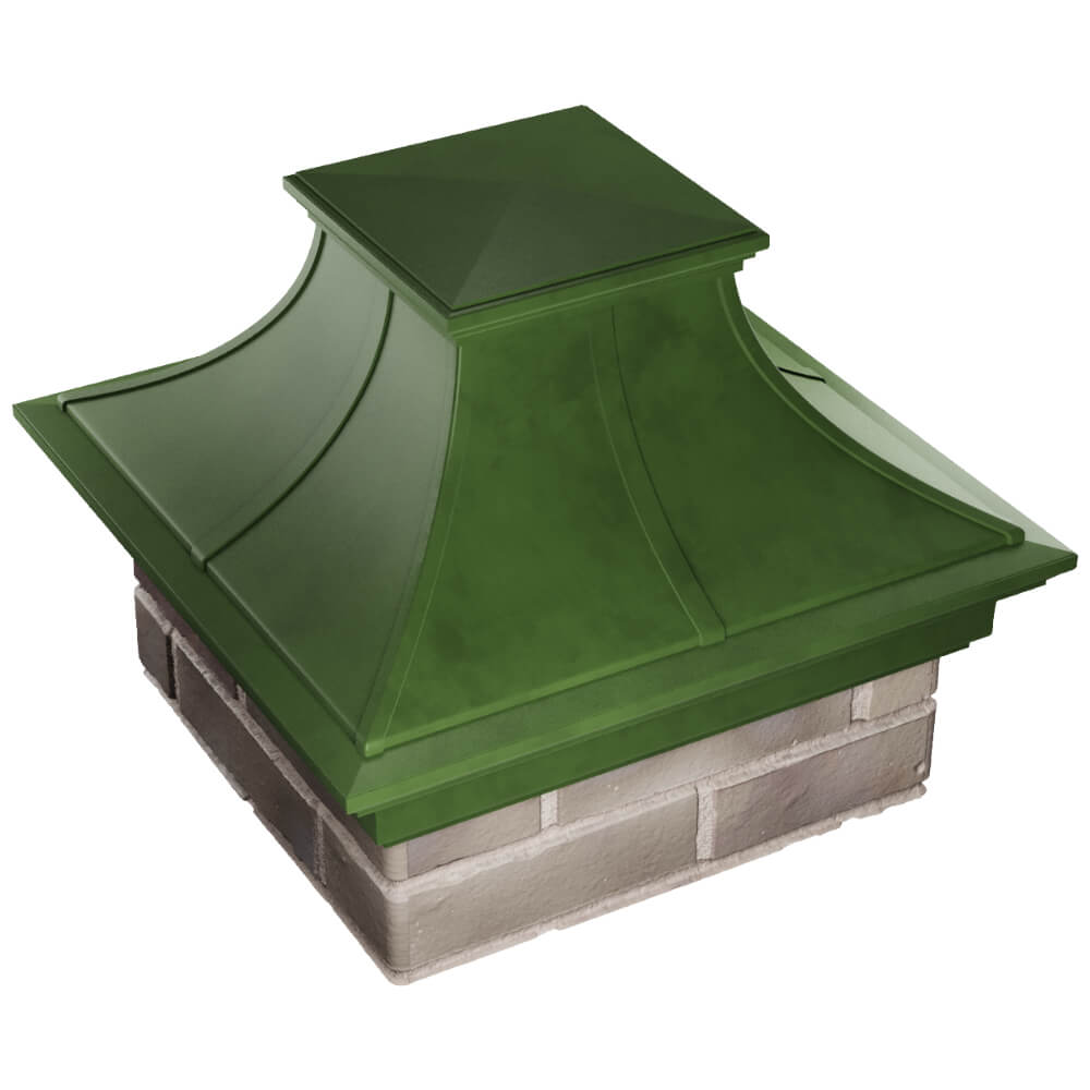 Колпак Zking Монблан Премиум Зеленый на столб 1.5х1.5 кирпича (385х385мм) в Волгодонске фото