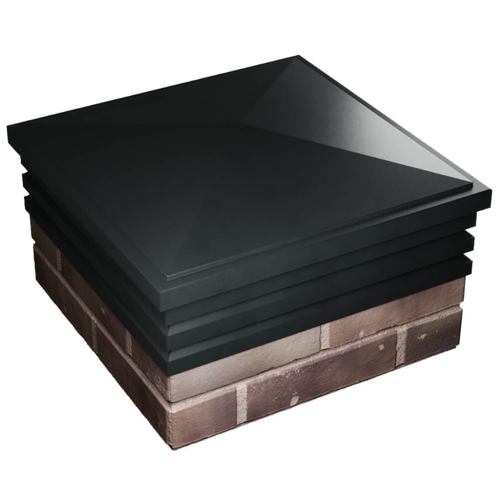 Колпак Zking Бона ХайТек Черный на столб 2х2 кирпича (513х513мм) в Волгодонске фото