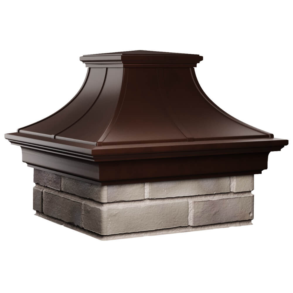 Колпак Zking Монблан Премиум Коричневый на столб 1.5х1.5 кирпича (385х385мм) в Волгодонске фото