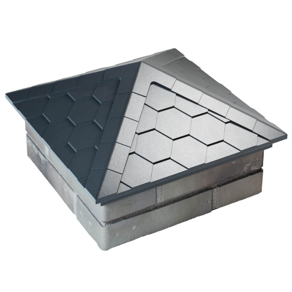 Колпак Zking Эверест Серый на столб 1.5х1.5 кирпича (390х390мм) в Волгодонске фото