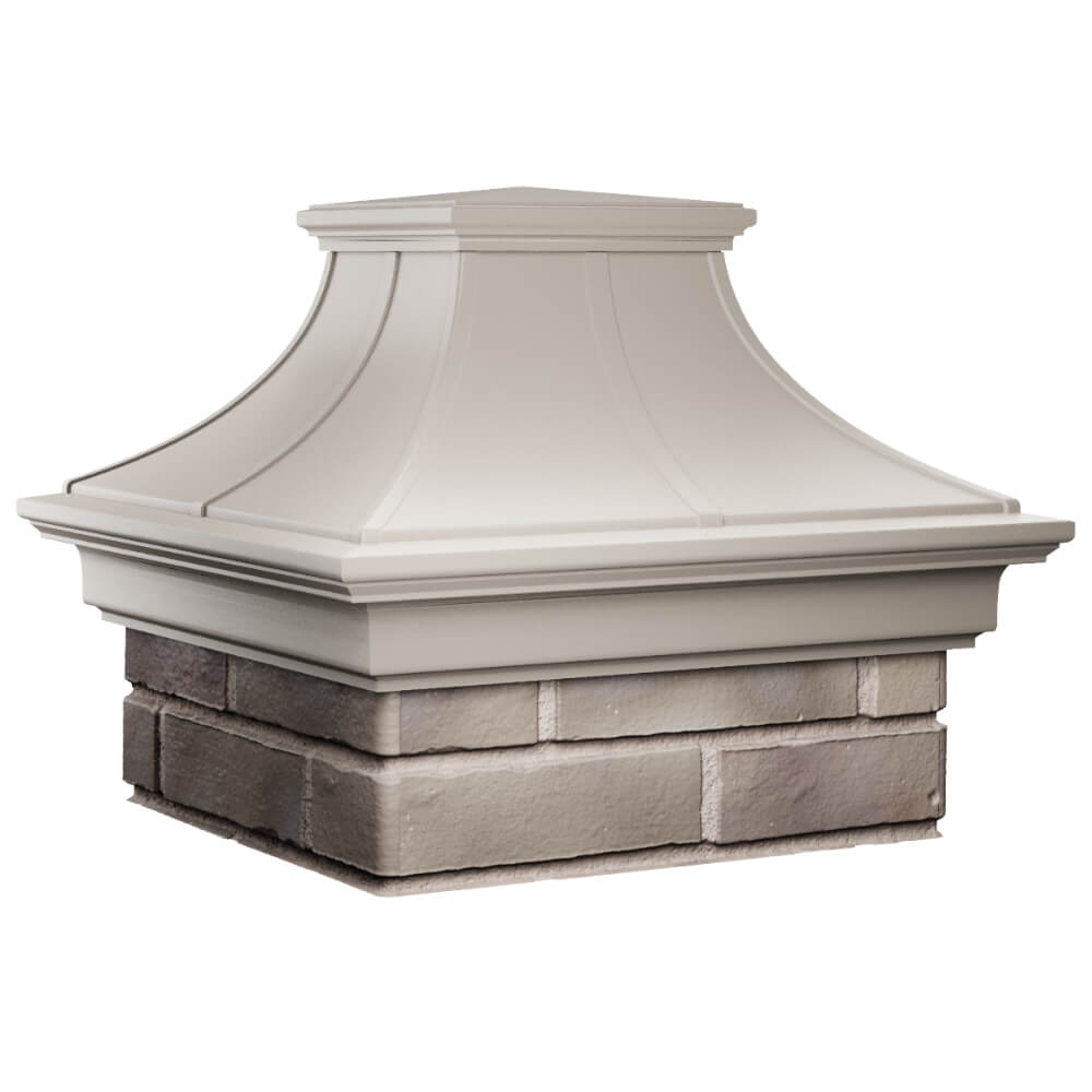 Колпак Zking Монблан Премиум Бежевый на столб 1.5х1.5 кирпича (385х385мм) в Волгодонске фото