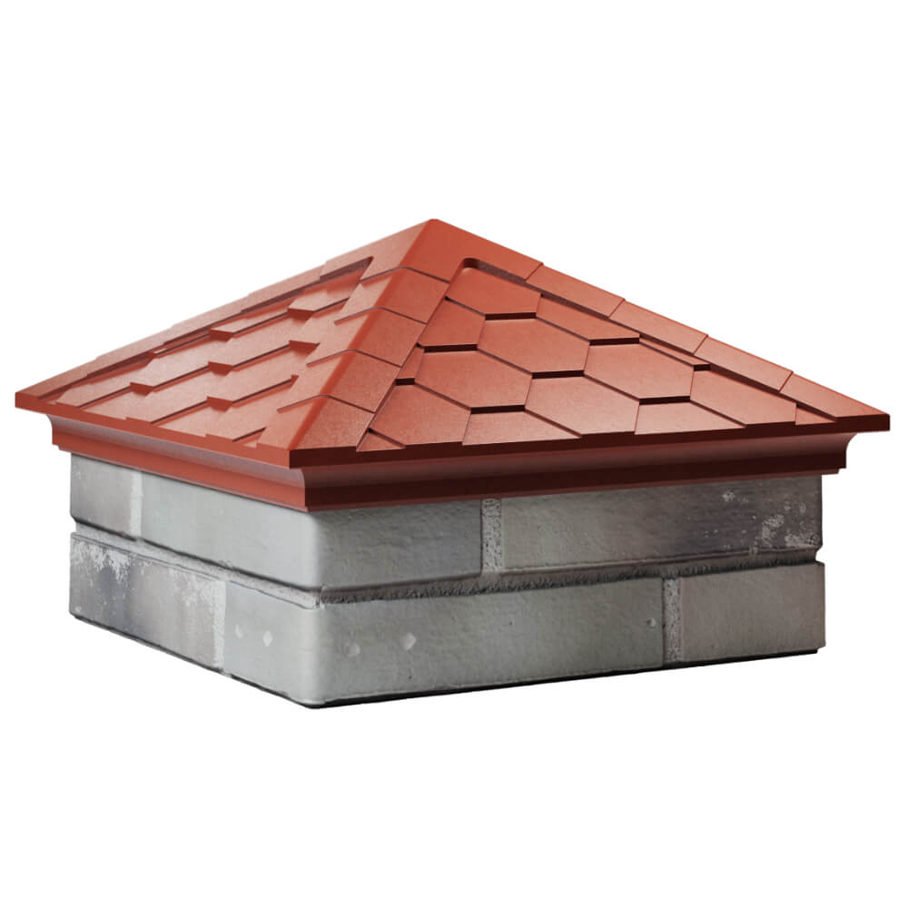 Колпак Zking Эверест Красный на столб 1.5х1.5 кирпича (390х390мм) в Волгодонске фото