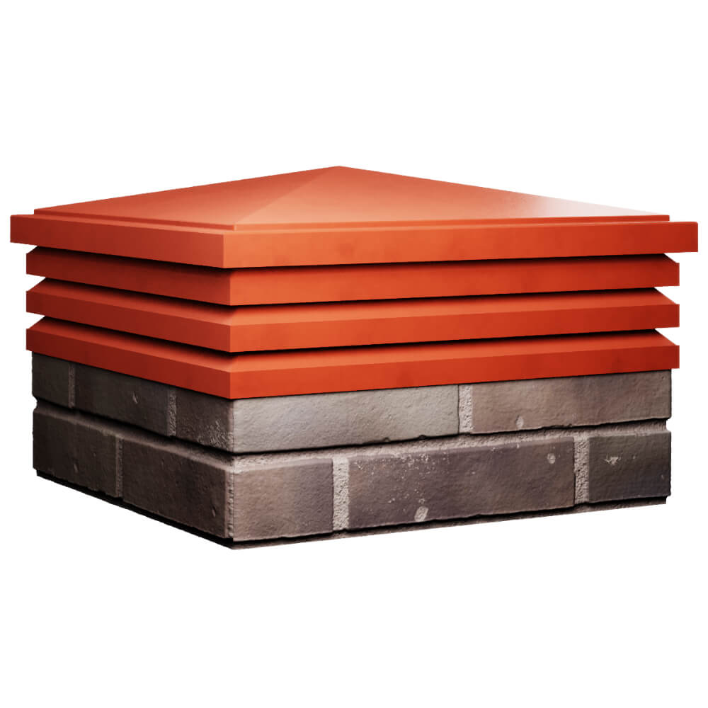 Колпак Zking Бона ХайТек Красный на столб 2х2 кирпича (513х513мм) в Волгодонске фото