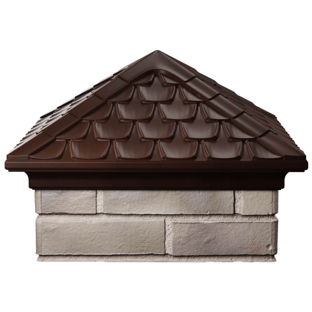 Колпак Zking Эльбрус Коричневый на столб 1.5х1.5 кирпича (385х385мм) Волгодонск фото