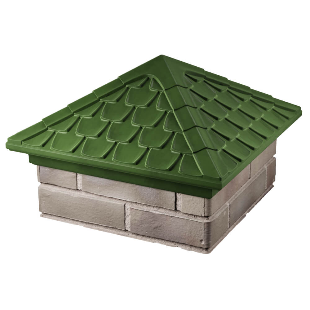 Колпак Zking Эльбрус Зеленый на столб 1.5х1.5 кирпича (385х385мм) в Волгодонске фото