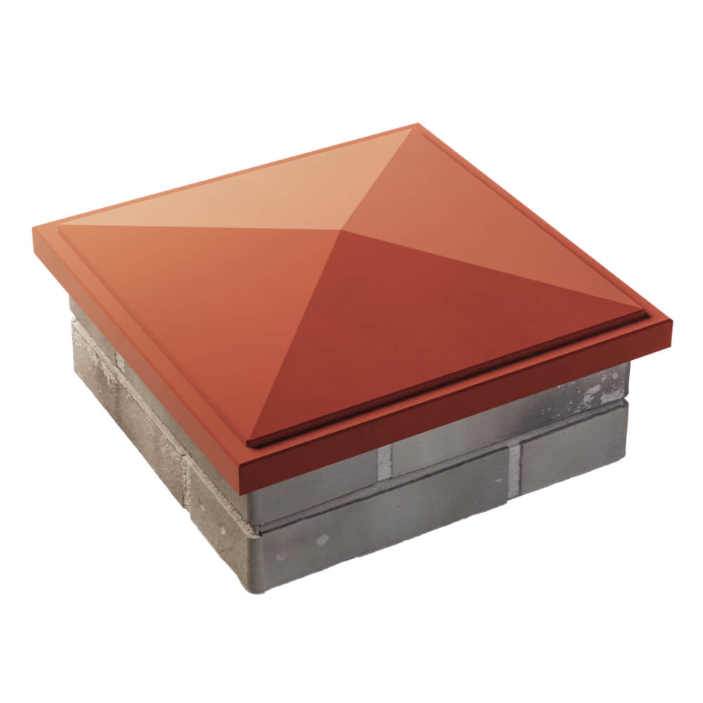 Колпак Zking БонаМоно Красный на столб 1.5х1.5 кирпича (385х385, 400х400мм) в Волгодонске фото