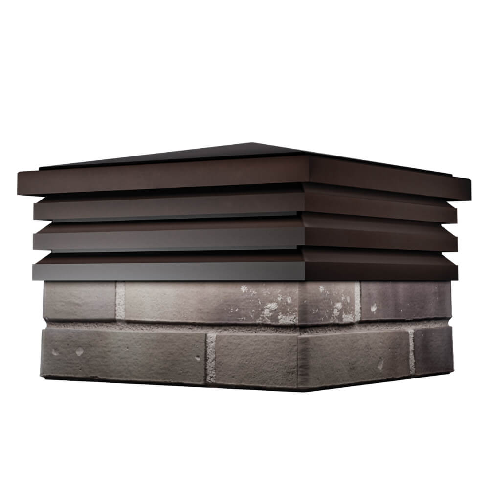 Колпак Zking Бона ХайТек Коричневый на столб 1.5х1.5 кирпича (385х385мм) в Волгодонске фото