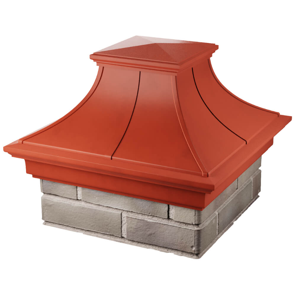 Колпак Zking Монблан Премиум Красный на столб 1.5х1.5 кирпича (385х385мм) в Волгодонске фото