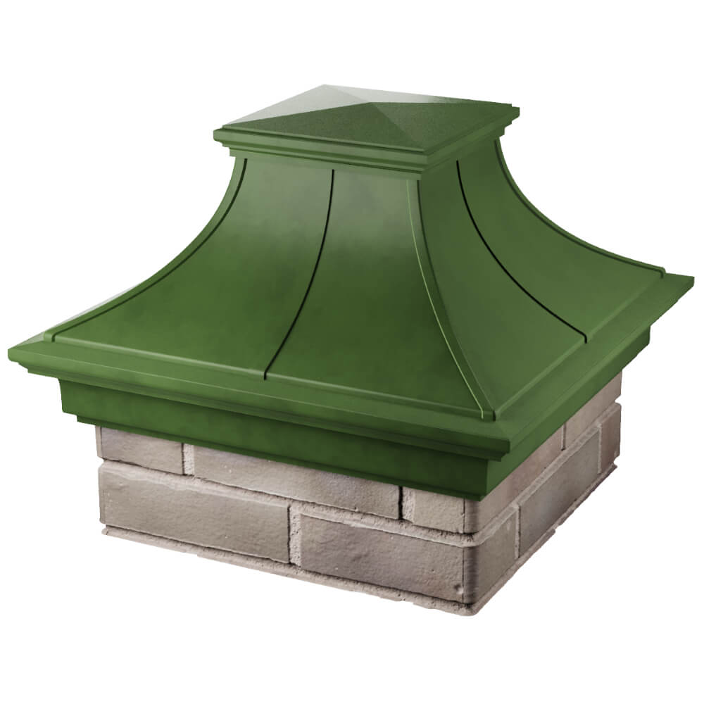 Колпак Zking Монблан Премиум Зеленый на столб 1.5х1.5 кирпича (385х385мм) в Волгодонске фото
