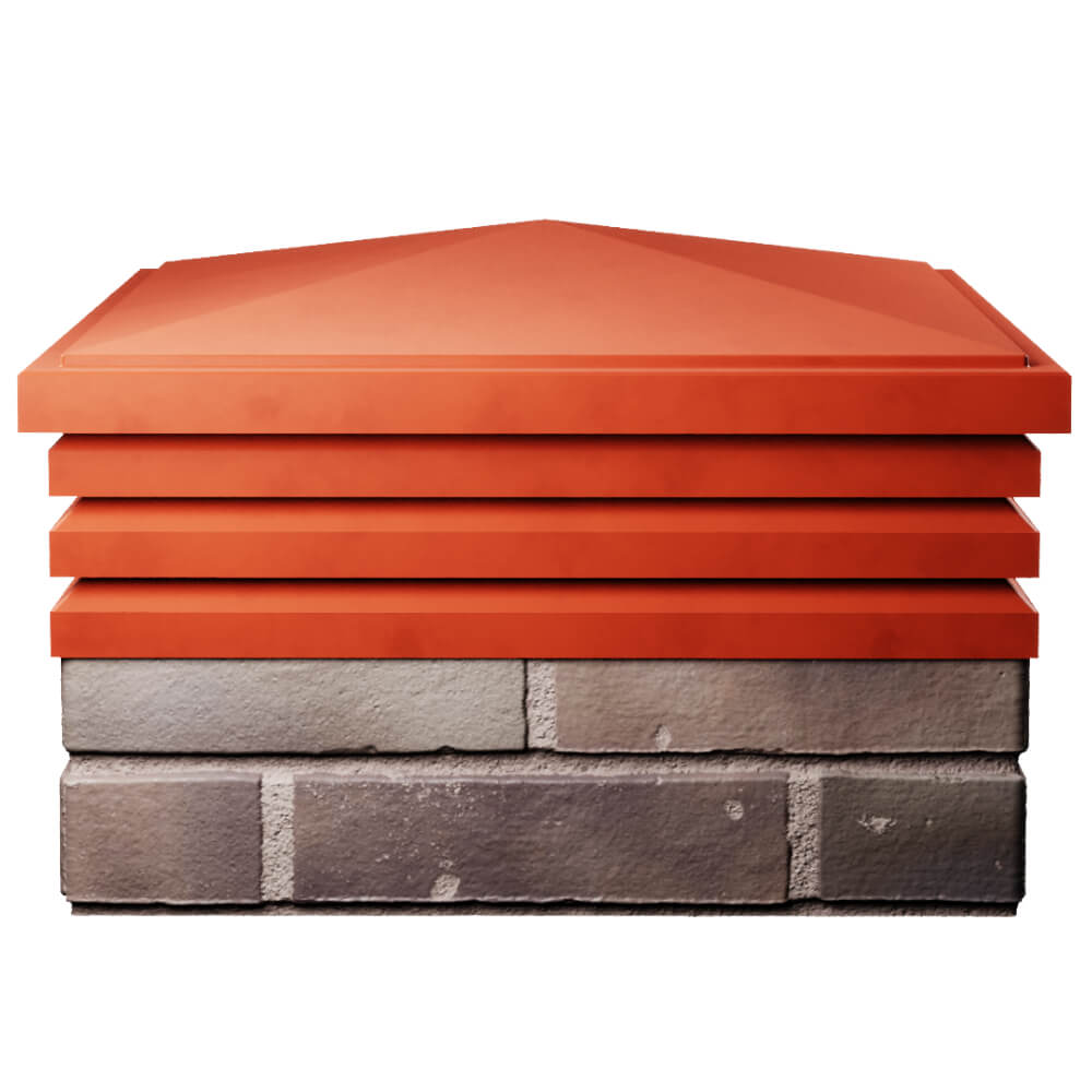 Колпак Zking Бона ХайТек Красный на столб 2х2 кирпича (513х513мм) Волгодонск фото