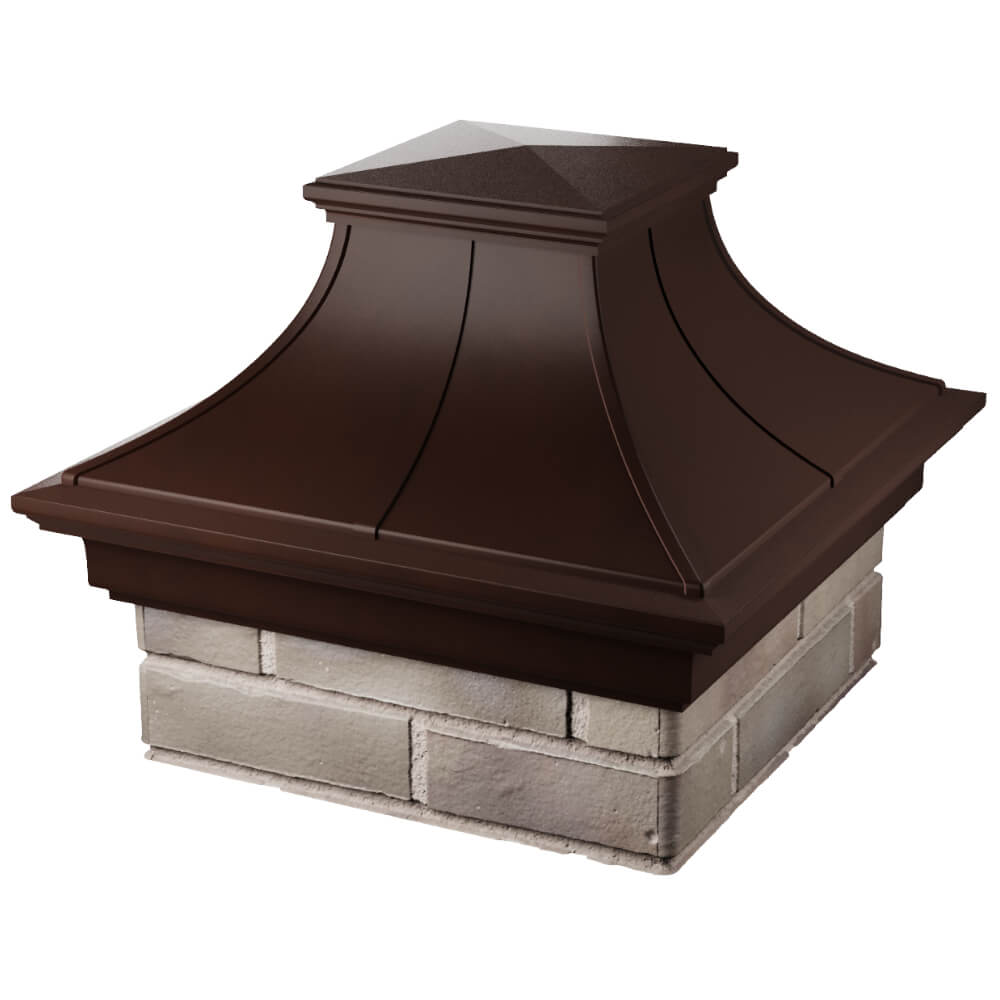 Колпак Zking Монблан Премиум Коричневый на столб 1.5х1.5 кирпича (385х385мм) в Волгодонске фото