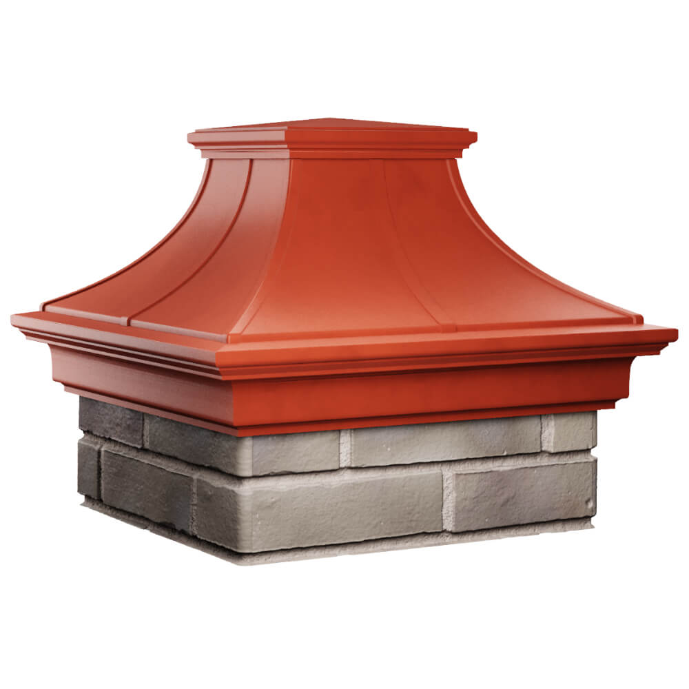 Колпак Zking Монблан Премиум Красный на столб 1.5х1.5 кирпича (385х385мм) в Волгодонске фото