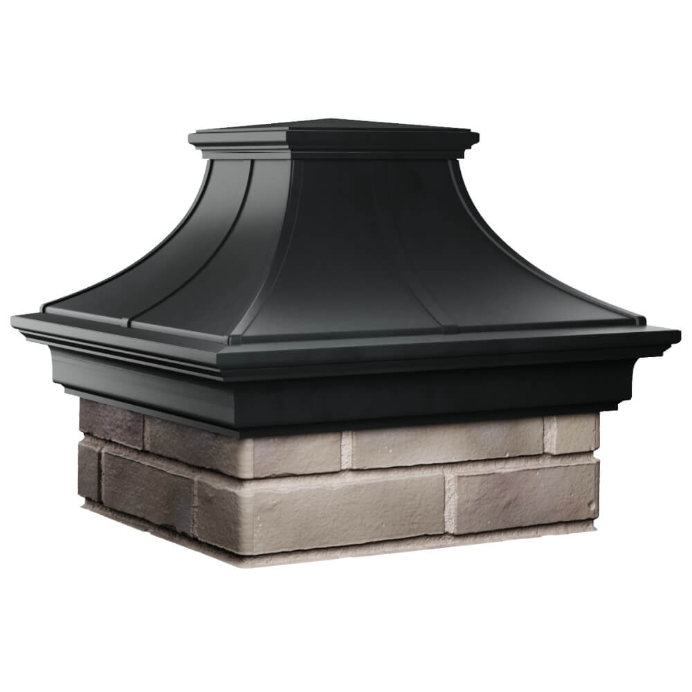 Колпак Zking Монблан Премиум Черный на столб 1.5х1.5 кирпича (385х385мм) в Волгодонске фото