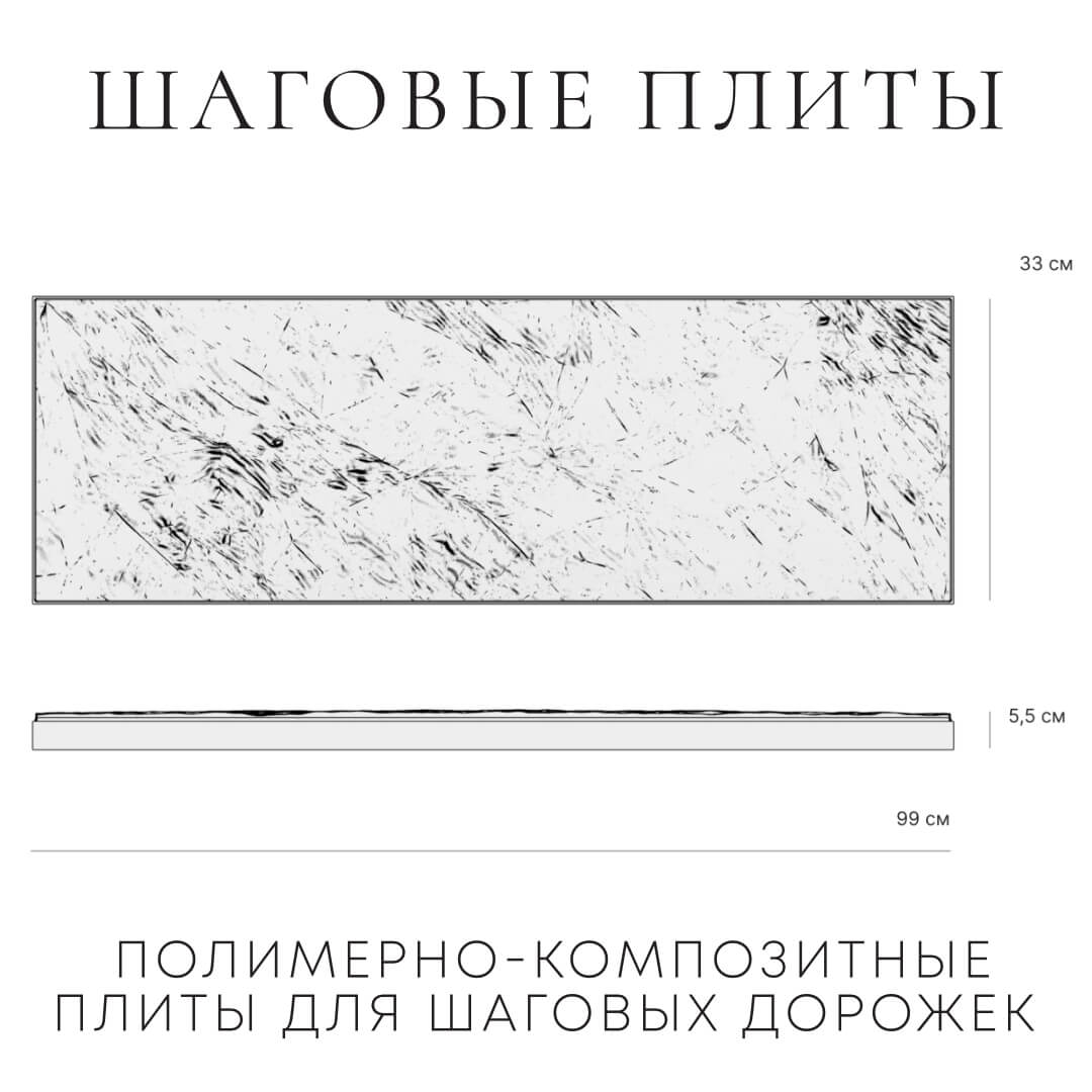 Шаговая плита STONE Графитовый Серый 990х330х55мм в Волгодонске фото