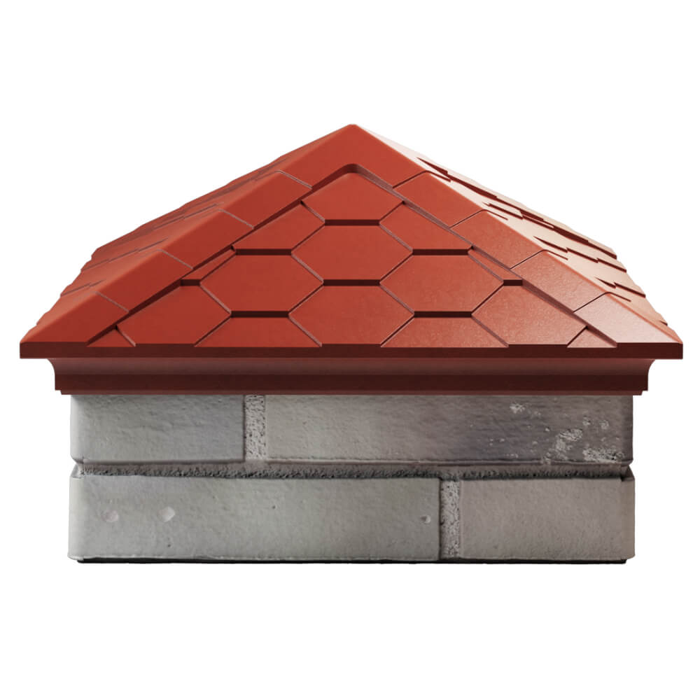 Колпак Zking Эверест Красный на столб 1.5х1.5 кирпича (390х390мм) Волгодонск фото