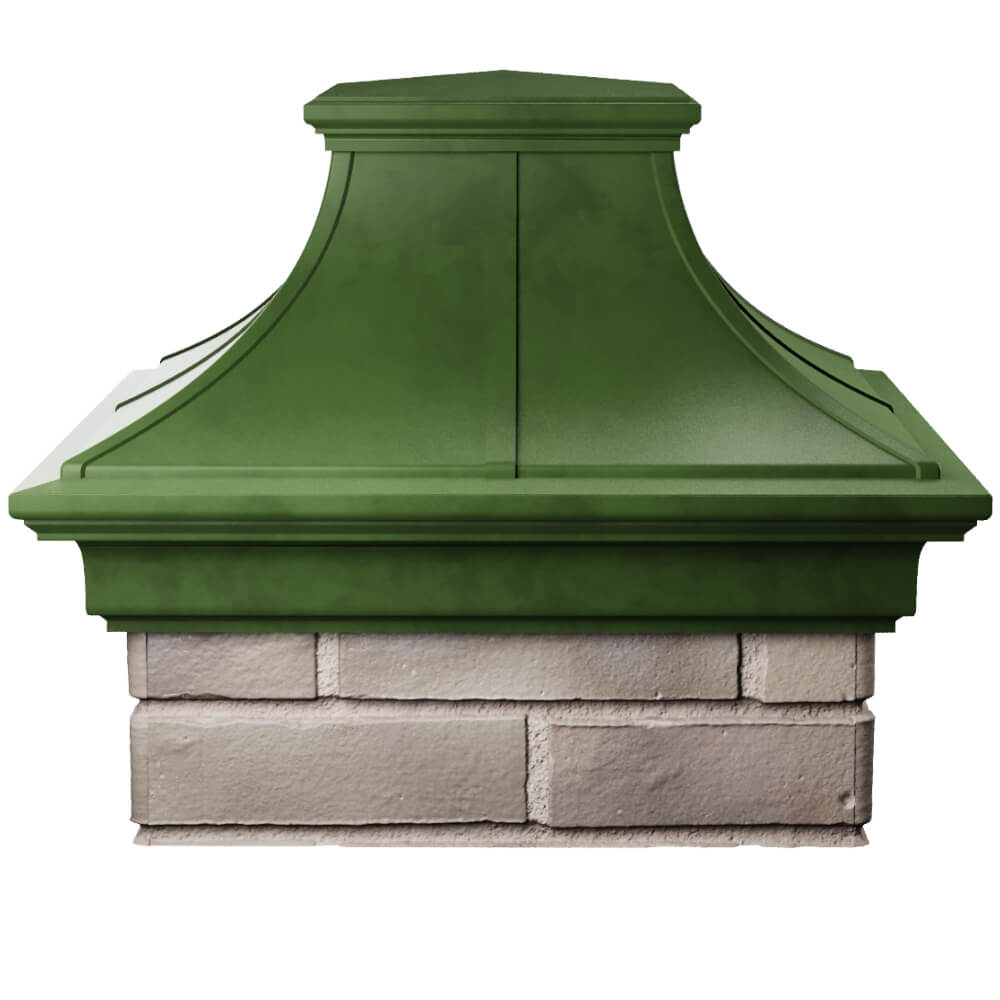 Колпак Zking Монблан Премиум Зеленый на столб 1.5х1.5 кирпича (385х385мм) Волгодонск фото