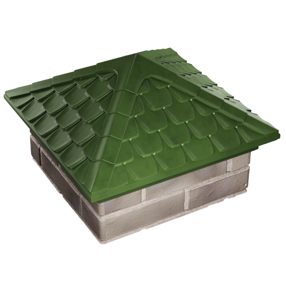 Колпак Zking Эльбрус Зеленый на столб 1.5х1.5 кирпича (385х385мм) в Волгодонске фото