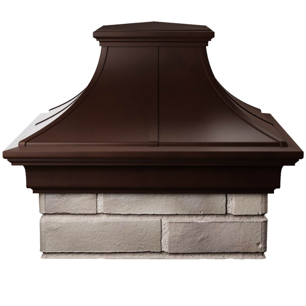 Колпак Zking Монблан Премиум Коричневый на столб 1.5х1.5 кирпича (385х385мм) Волгодонск фото
