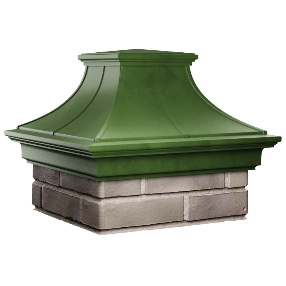 Колпак Zking Монблан Премиум Зеленый на столб 1.5х1.5 кирпича (385х385мм) в Волгодонске фото