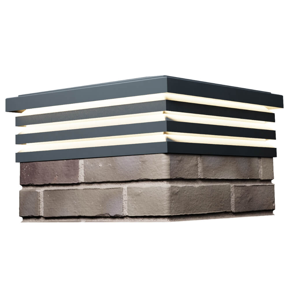 Колпак Zking Бона ХайТек Серый на столб 1.5х1.5 кирпича (385х385мм) с подсветкой в Волгодонске фото