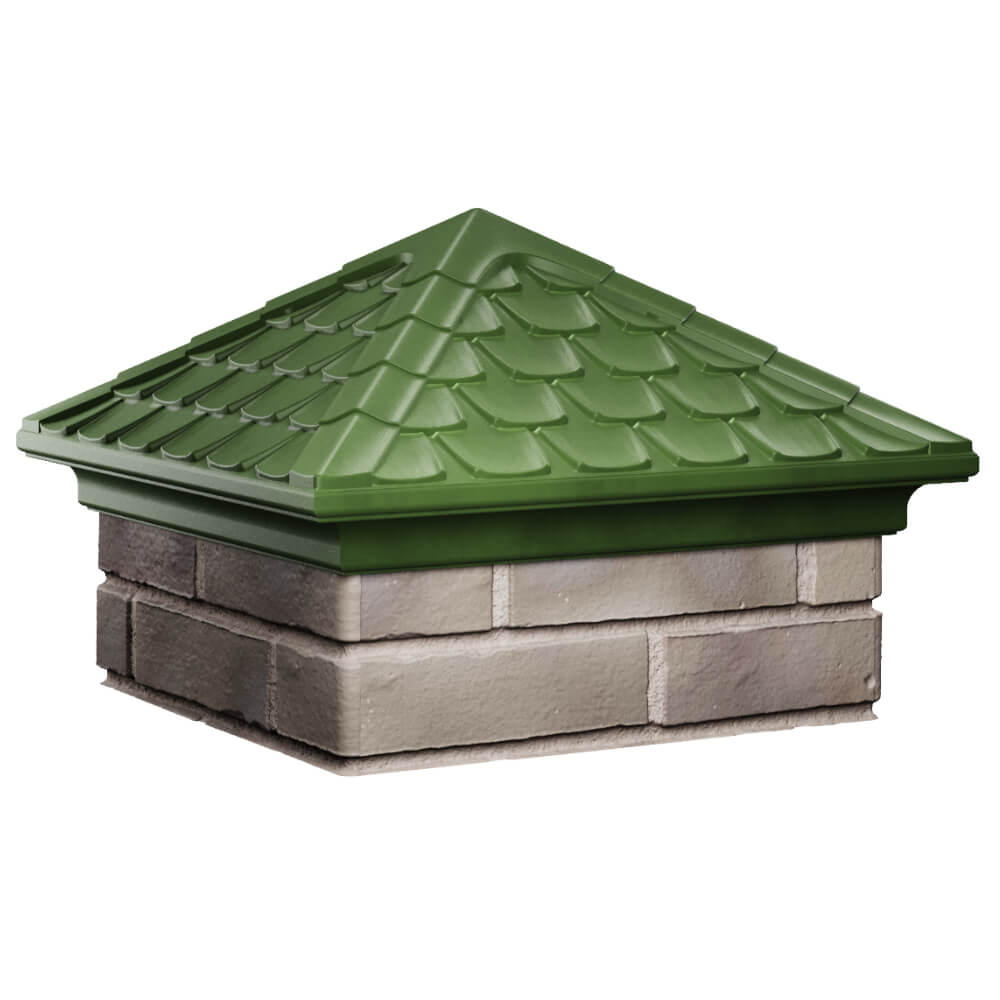Колпак Zking Эльбрус Зеленый на столб 1.5х1.5 кирпича (385х385мм) в Волгодонске фото