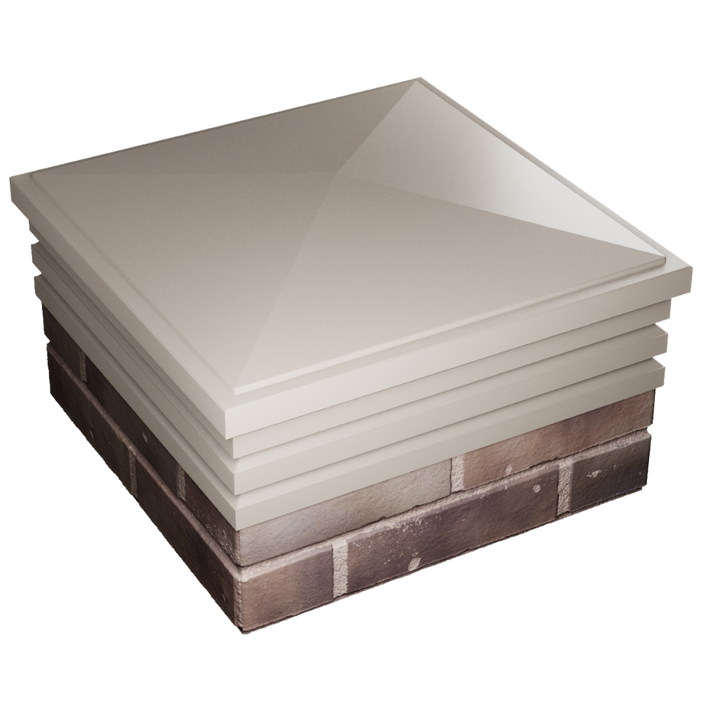 Колпак Zking Бона ХайТек Бежевый на столб 2х2 кирпича (513х513мм) в Волгодонске фото