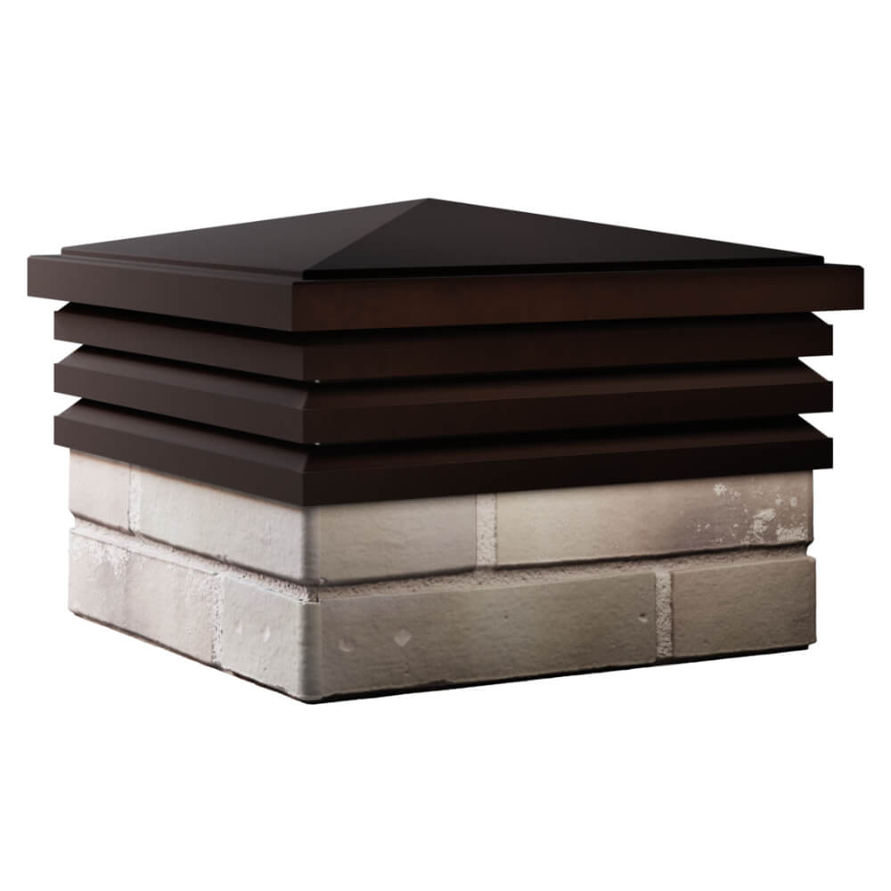 Колпак Zking Бона ХайТек Коричневый на столб 1.5х1.5 кирпича (385х385мм) в Волгодонске фото