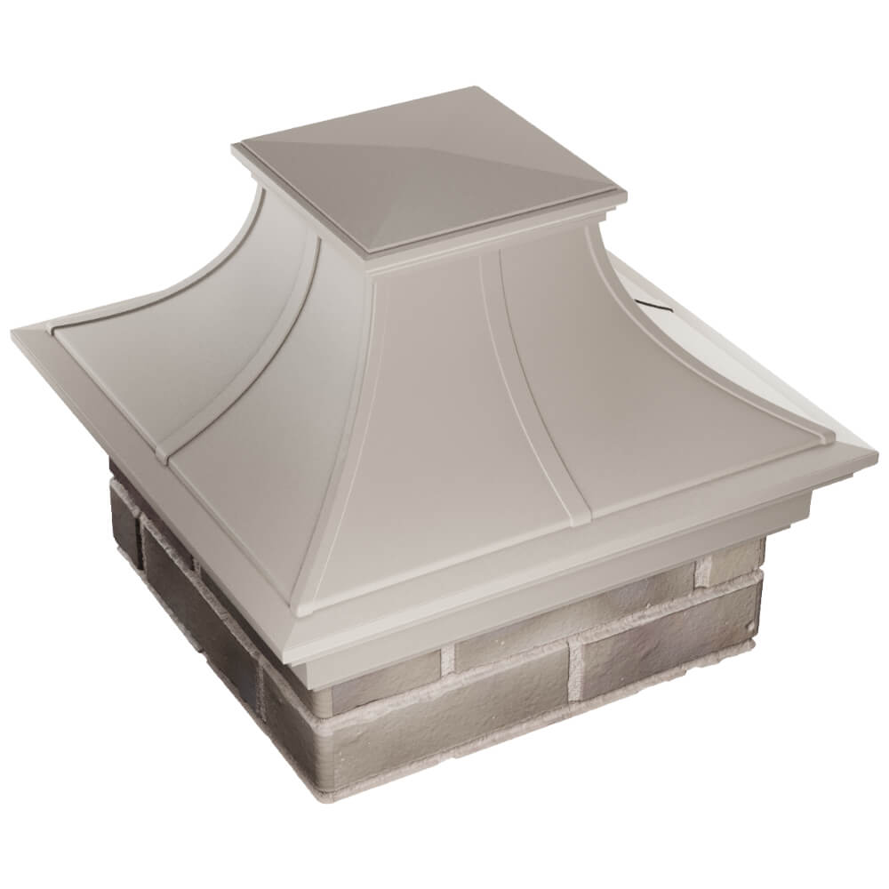 Колпак Zking Монблан Премиум Бежевый на столб 1.5х1.5 кирпича (385х385мм) в Волгодонске фото